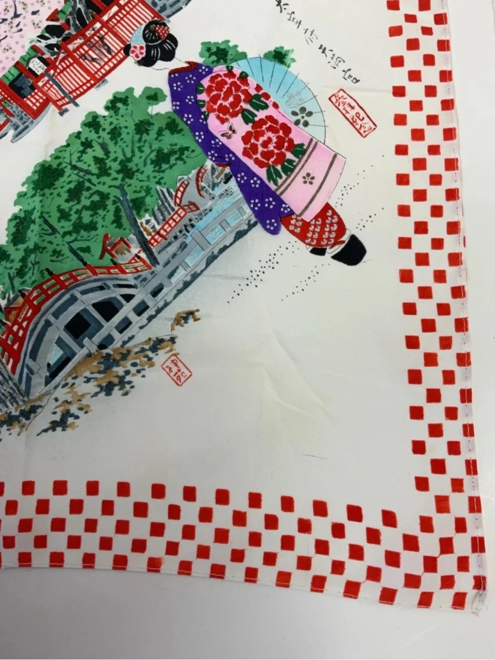 Vintage Japanese Scarf Handkerchief 1950’s Set Of Two